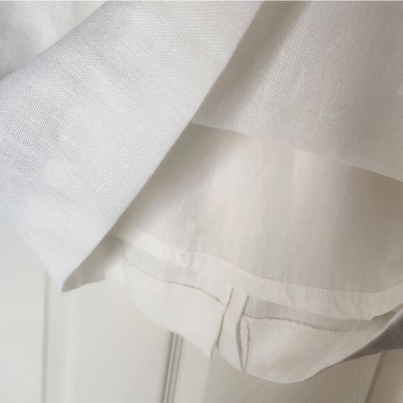 Gloria Vanderbilt 8 White LINEN Blend Embroidered Lined Women’s Skirt Suit - Picture 11 of 13